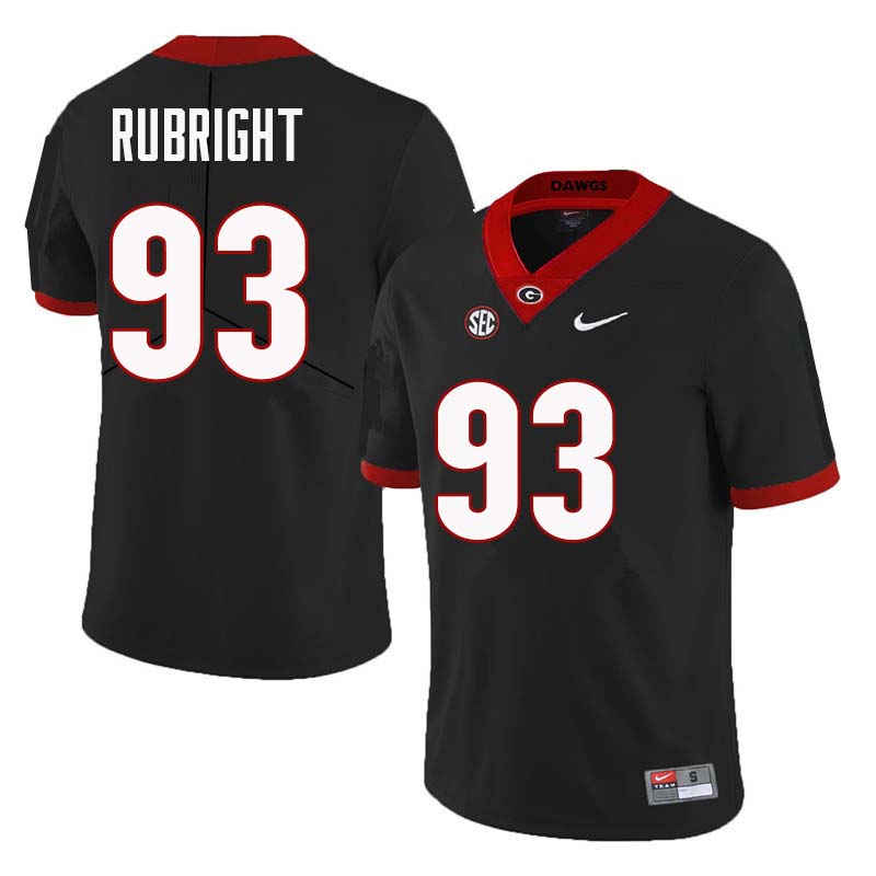 Men Georgia Bulldogs #93 Bill Rubright College Football Jerseys Sale-Black - Click Image to Close